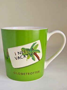 Kate Spade + Lenox I NEED A VACATION Globetrotter Green Mug